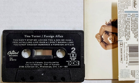 Tina Turner - “Foreign Affair” - CASSETTE TAPE (Canada; Black shell) VG+/VG+