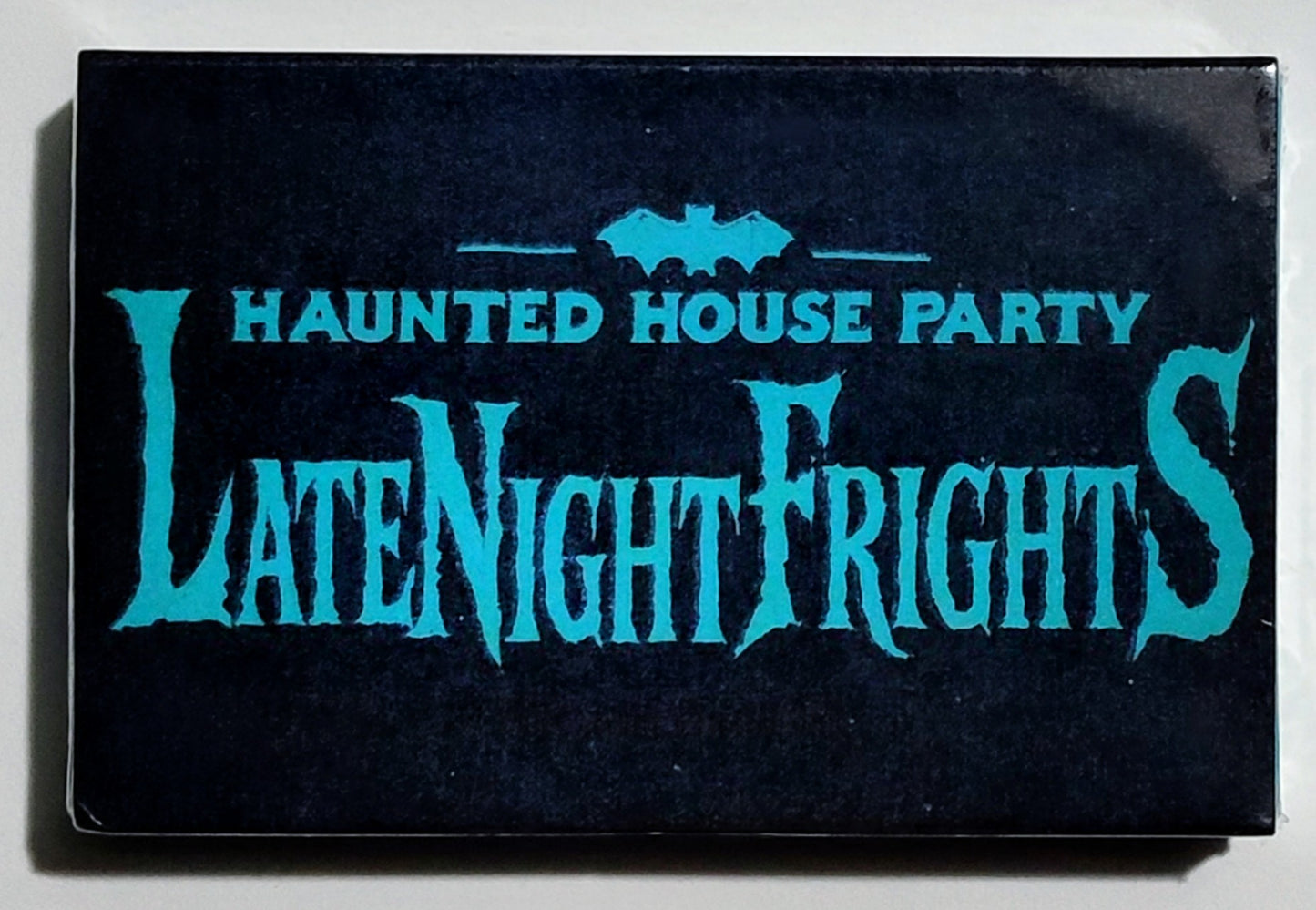 Haunted House Party - "Late Night Frights (2025)" - INDIE CASSETTE TAPE (Strange Daisy Records' annual Halloween Hip Hop instrumental mix; Cassette Week 2025) M/M (Sealed in slipcase; Glows in blacklight, revealing spooky art!!!)