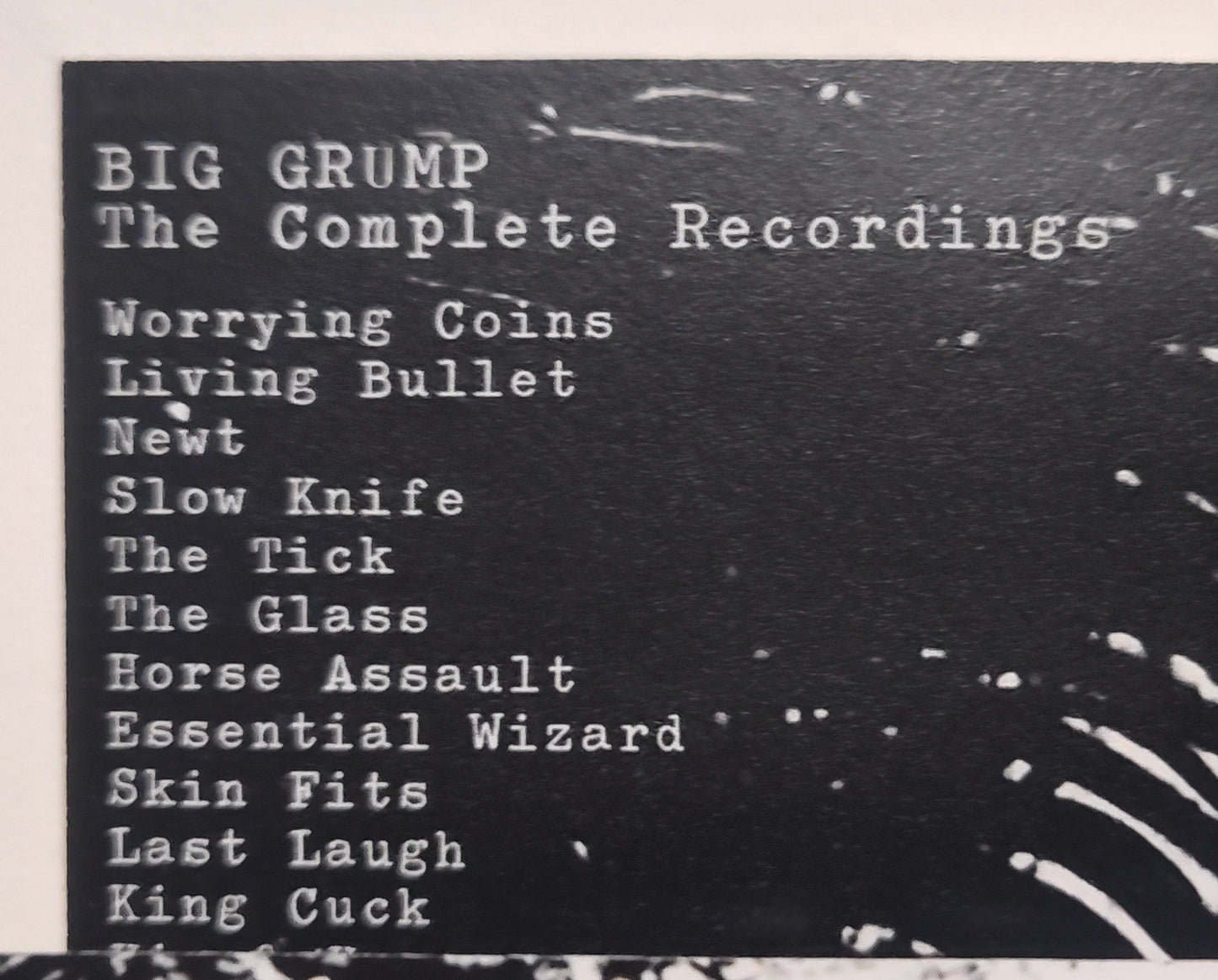 Big Grump - "The Complete Recordings" - INDIE CASSETTE TAPE (Tape Dad) M/M