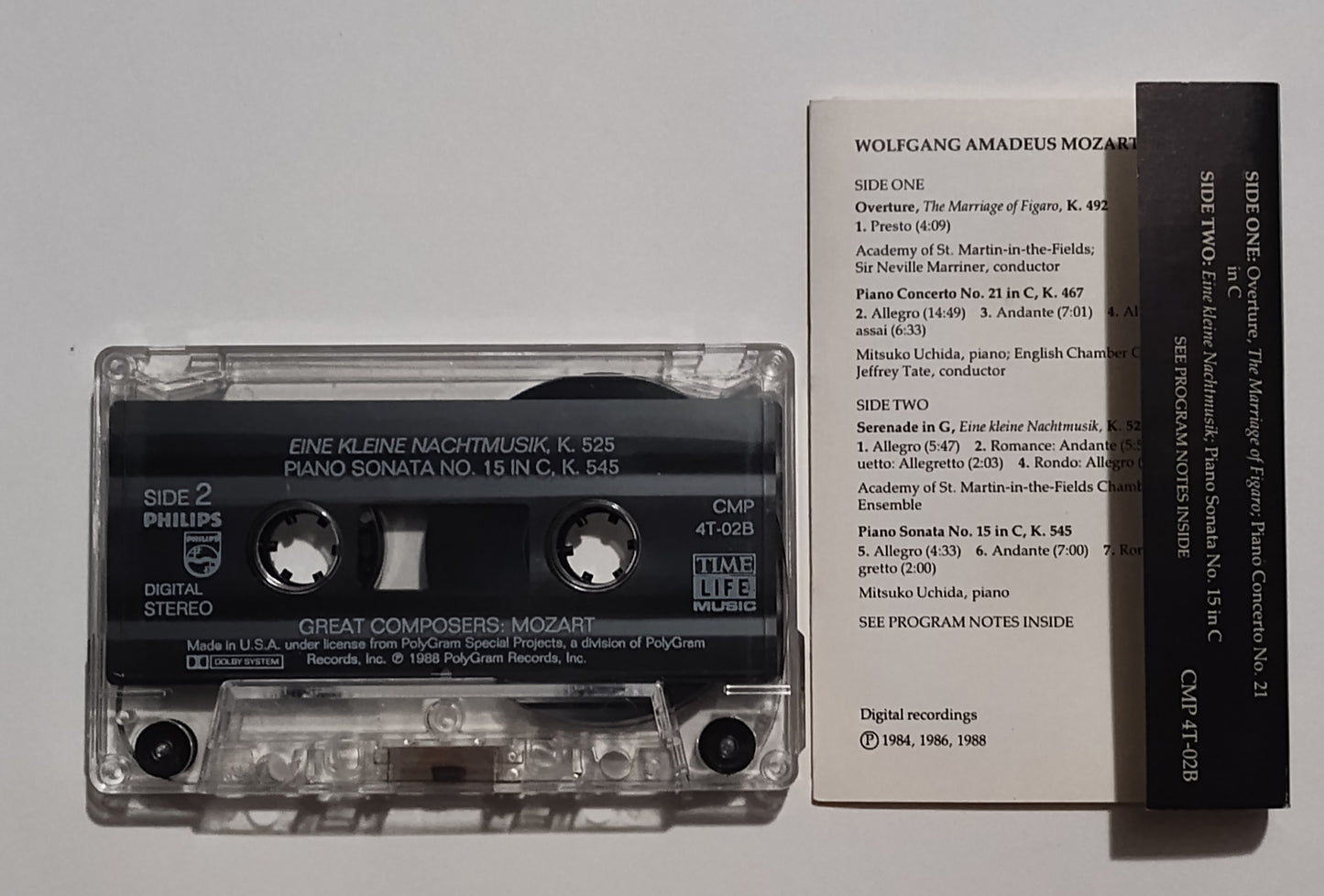 Mozart - "Time Life Great Composers Collection" - CASSETTE TAPE (DOLBY) NM/NM