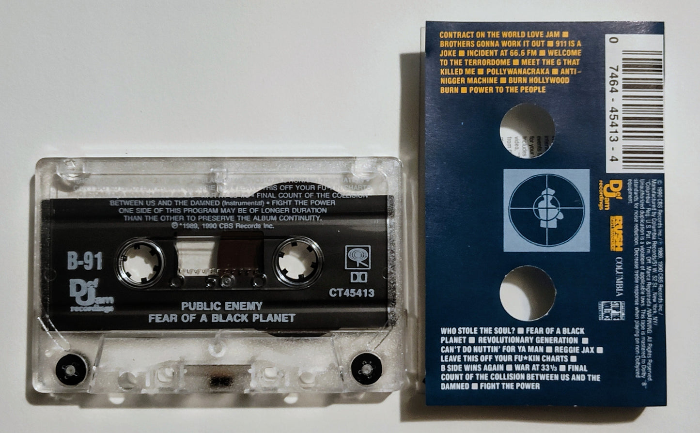 Public Enemy - "Fear Of A Black Planet" - CASSETTE TAPE (DOLBY) VG+/VG+