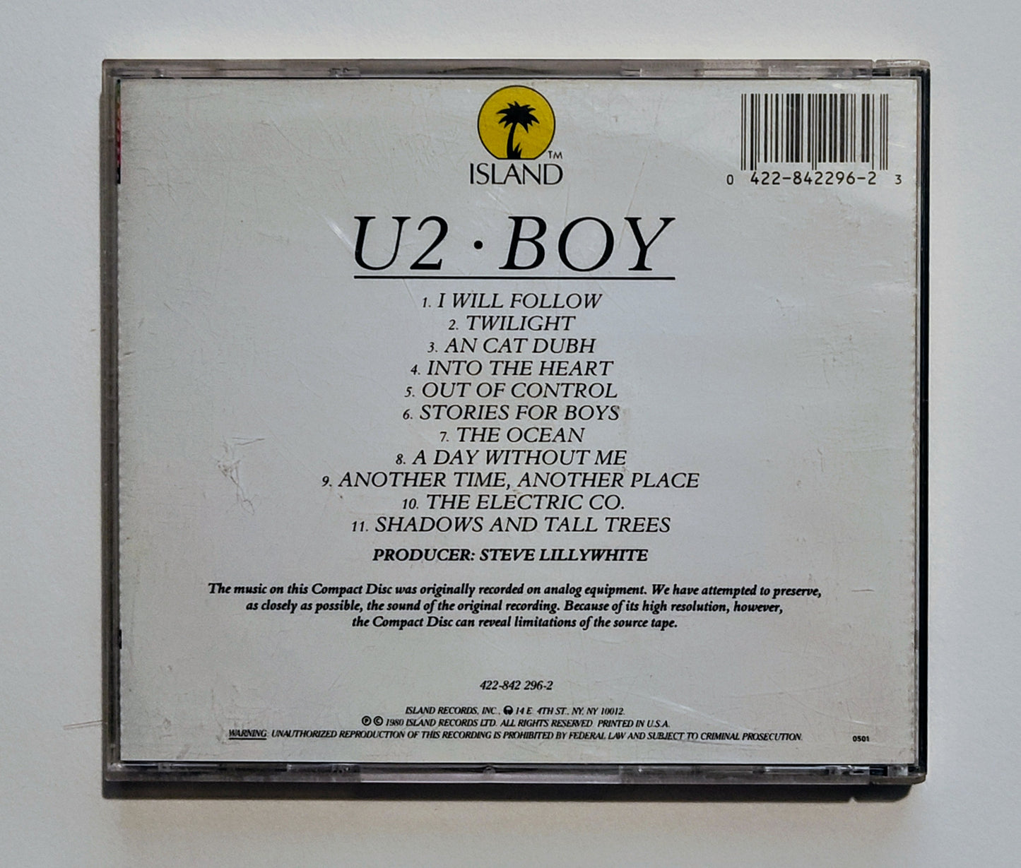 U2 - "Boy" - COMPACT DISC VG+/G+