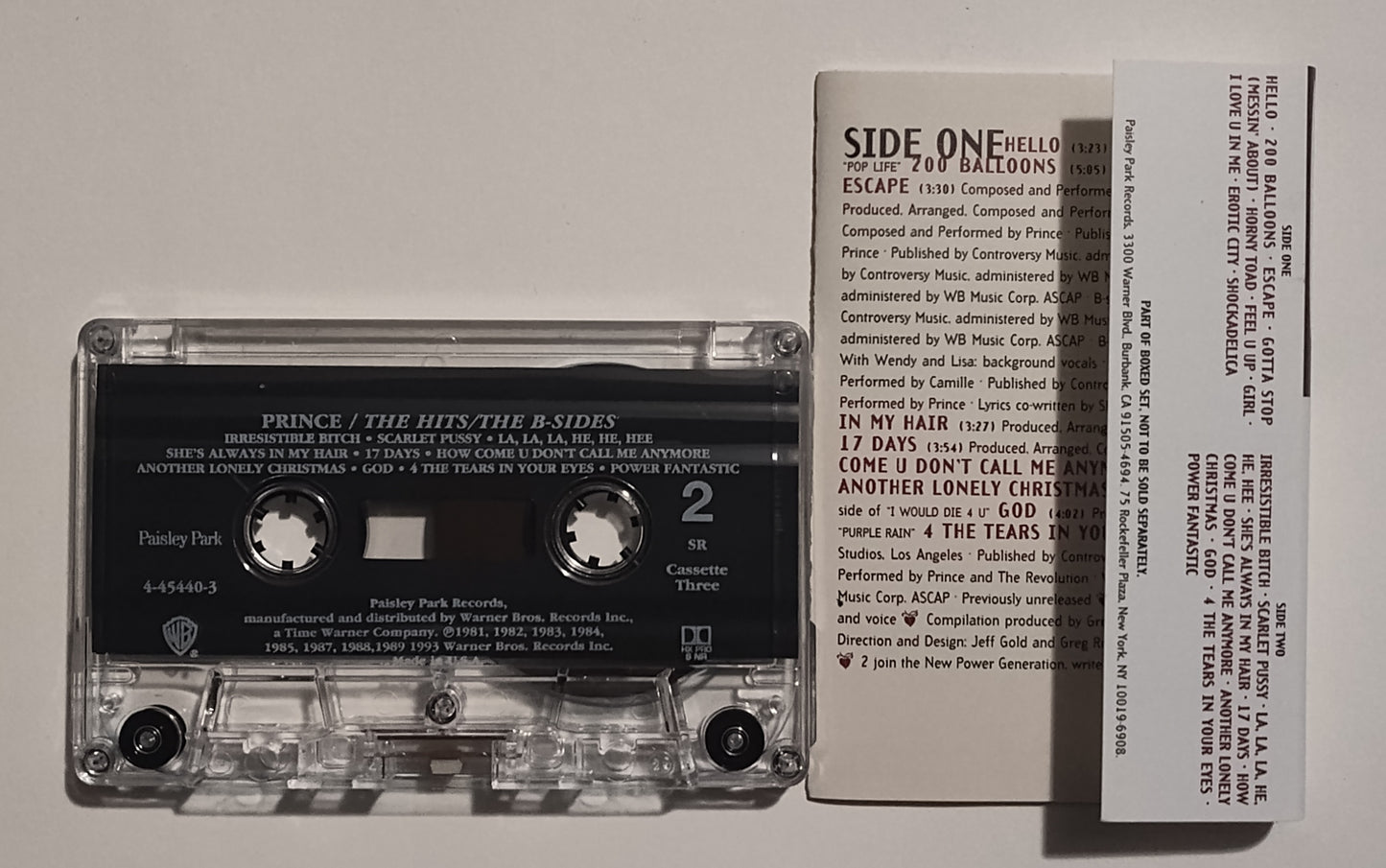 Prince - "The Hits And B-Sides" - CASSETTE TAPE (3-Tape Set) NM/NM (With slipcase)