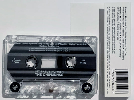 Chipmunks, The - “Let’s All Sing With The Chipmunks” - CASSETTE TAPE VG+/VG+ *⭐*