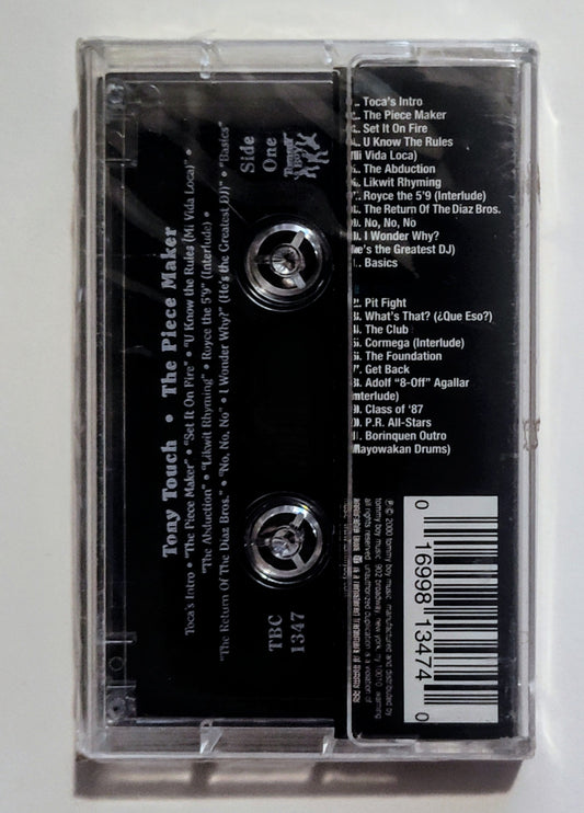 Tony Touch - "The Piece Maker" - CASSETTE TAPE NM/M (Sealed with hype sticker; TINY drill hole in spine/j card)