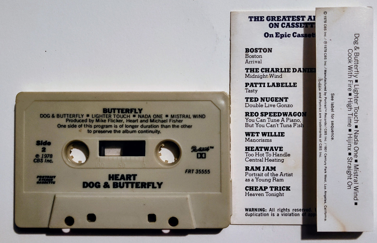 Heart - "Dog & Butterfly" - CASSETTE TAPE (DOLBY) VG+/VG+