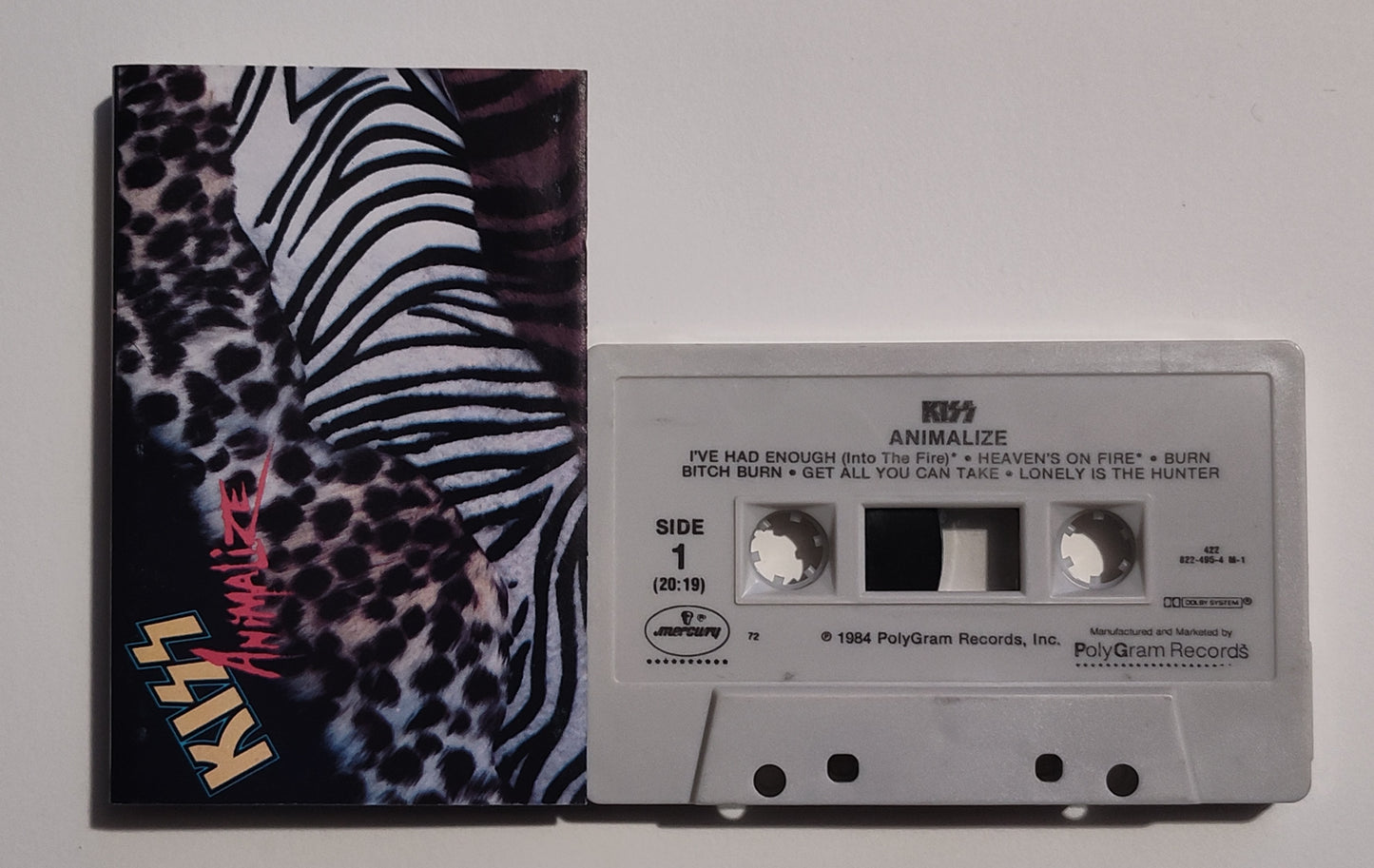 KISS - "Animalize" - CASSETTE TAPE (DOLBY) VG+/VG