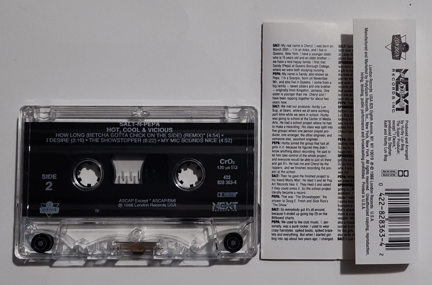 Salt N Pepa - "Hot, Cool & Vicious" - CASSETTE TAPE (Chrome; DOLBY HX PRO) VG+/VG+