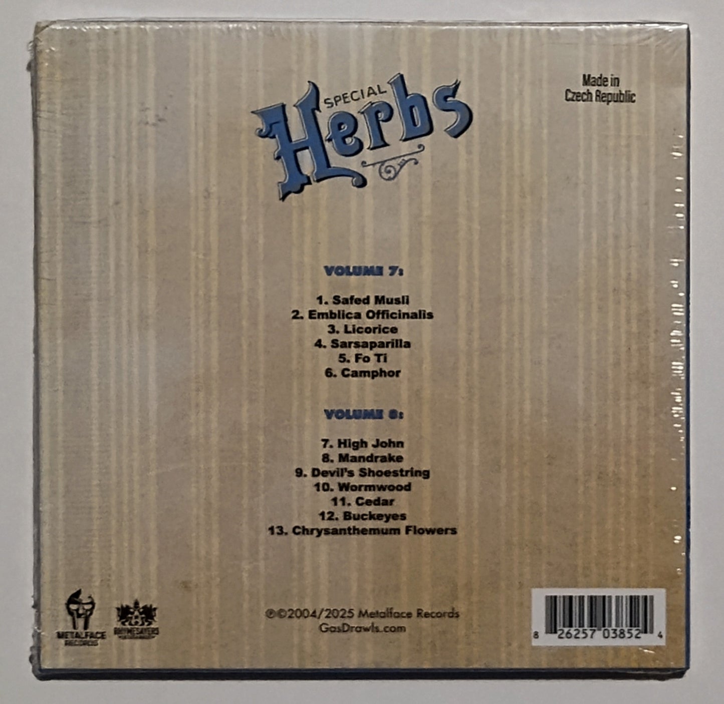 MF DOOM - "Metal Fingers Presents: Special Herbs Vols 7 & 8" - INDIE COMPACT DISC M/M (Sealed)