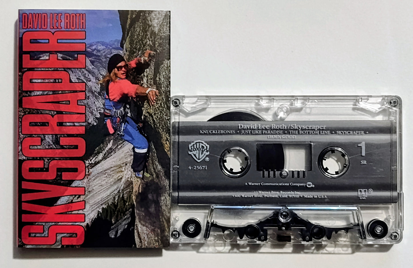 David Lee Roth (Van Halen) - "Skyscraper (with Steve Vai)" - CASSETTE TAPE (SR; DOLBY HX PRO B NR) VG+/VG+
