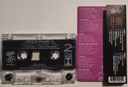 MC J And Cool G - "Dimensions Of Double R & B" CASSETTE TAPE (DOLBY HX PRO B NR) NM/VG+