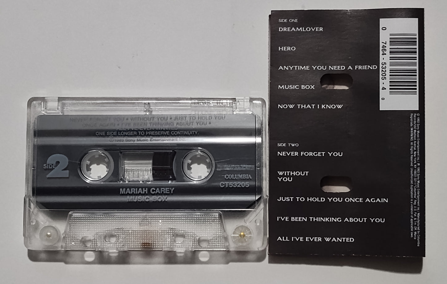 Mariah Carey - "Music Box" - CASSETTE TAPE VG+/VG+