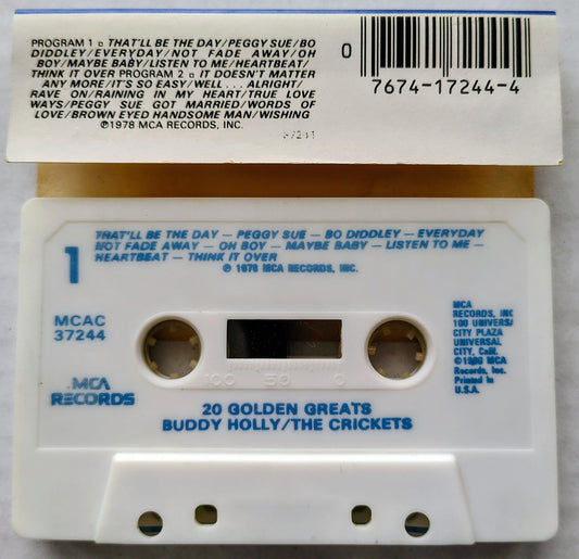 Buddy Holly / The Crickets - "20 Golden Greats" - CASSETTE TAPE VG+/VG+