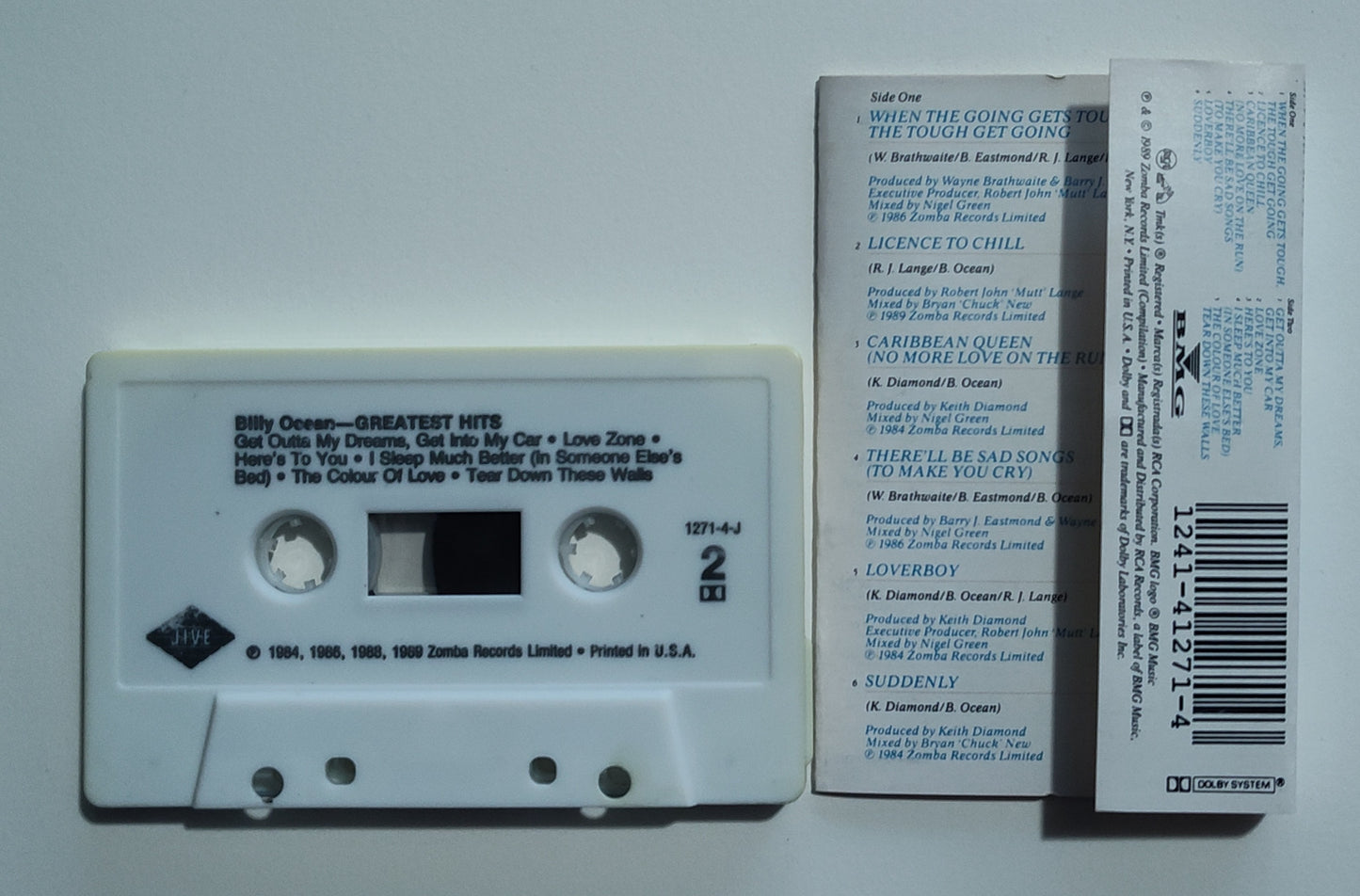 Billy Ocean - "Greatest Hits" - CASSETTE TAPE (DOLBY) VG+/VG+