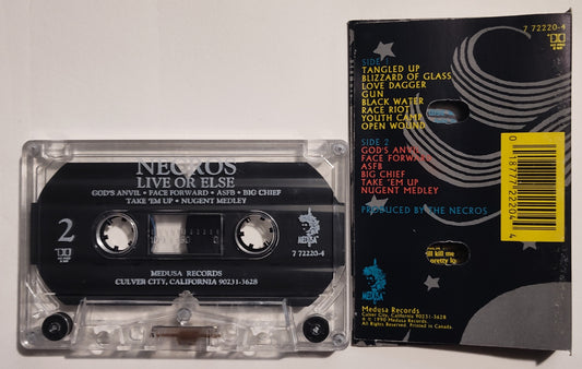 Necros - "Live Or Else" - CASSETTE TAPE (DOLBY HX PRO) VG+/VG+