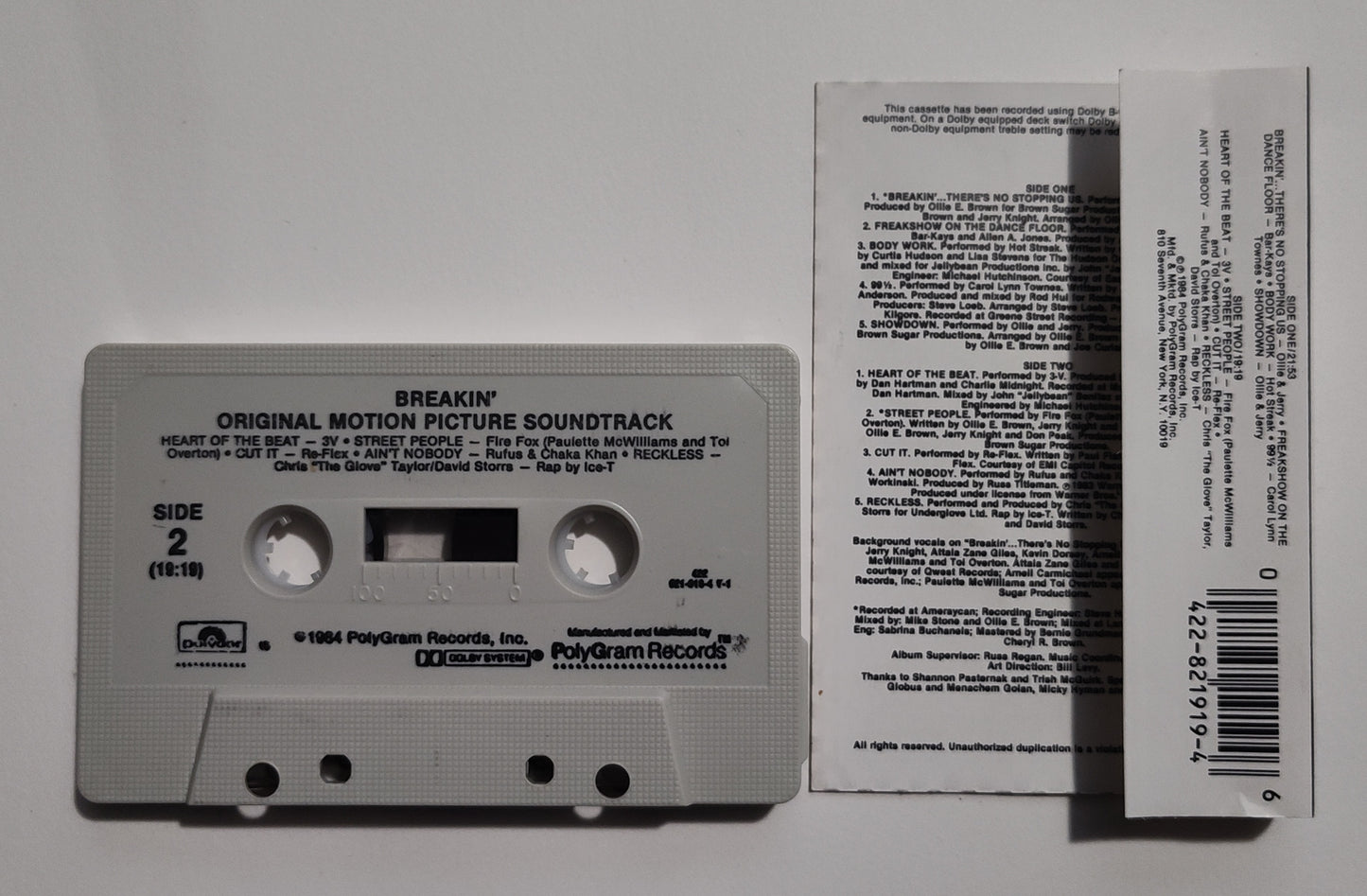 Various Artists - "Breakin' Original Motion Picture Soundtrack" - CASSETTE TAPE (DOLBY) VG+/VG+