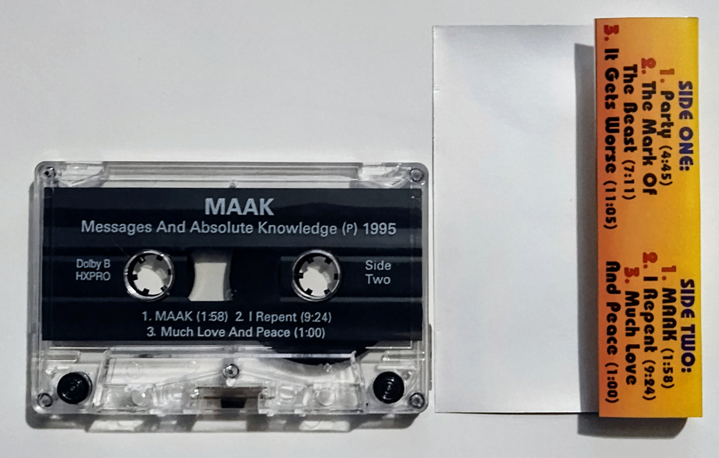 MAAK - "Messages And Absolute Knowledge" - CASSETTE TAPE VG+/NM