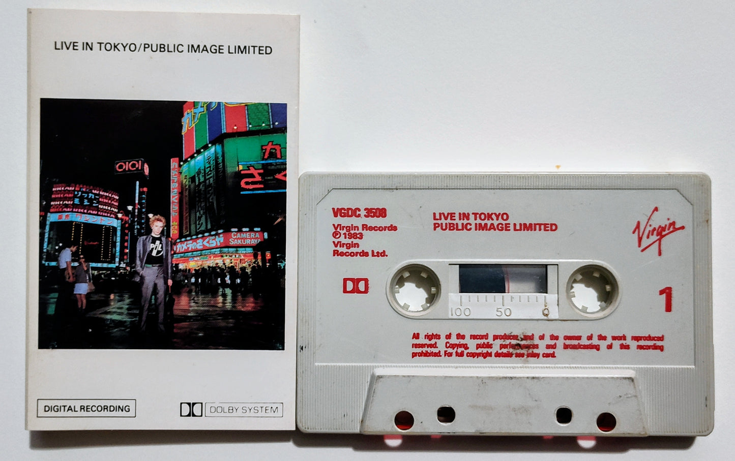 Public Image Ltd (PIL) - "Live In Tokyo" - CASSETTE TAPE (DOLBY) VG+/G+