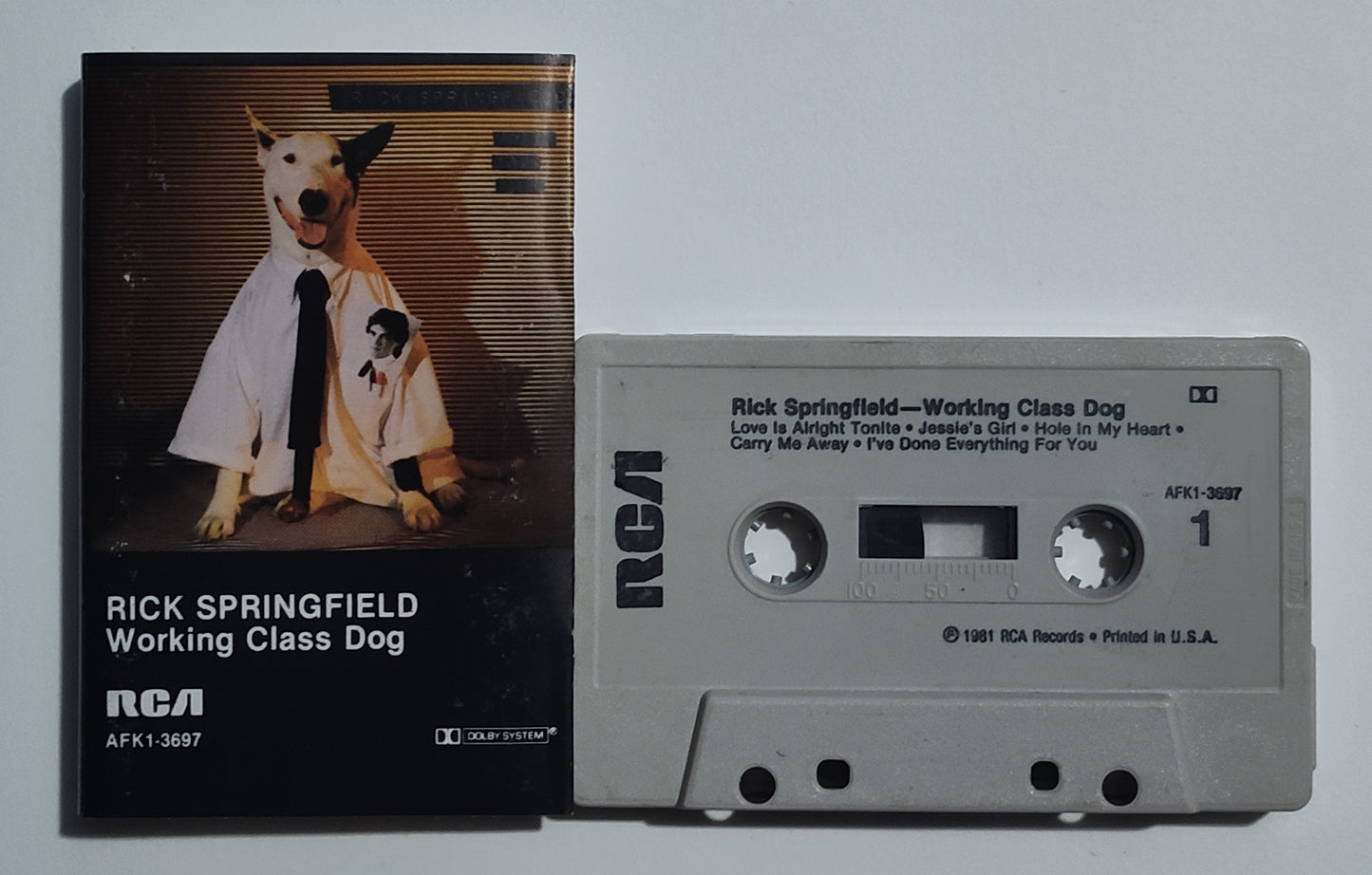 Rick Springfield - "Working Class Dog" - CASSETTE TAPE VG/VG