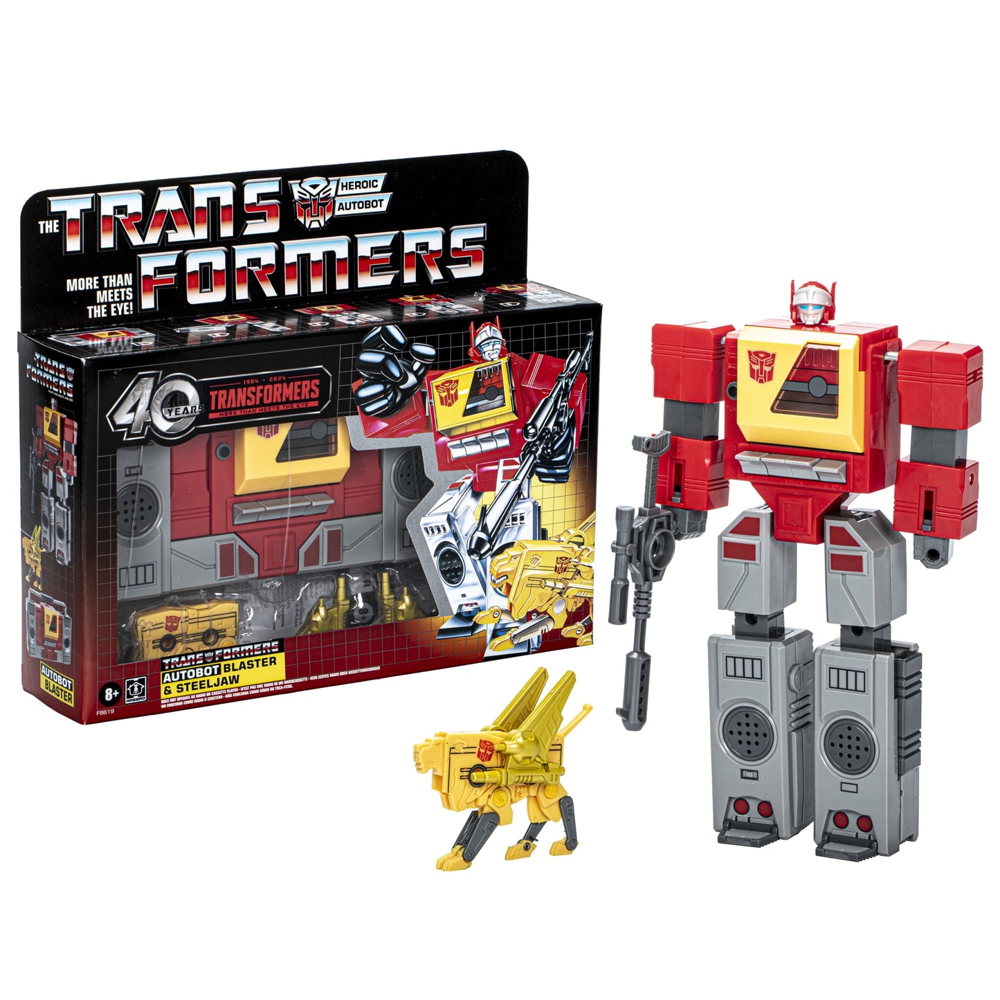 Transformers 40 Year Anniversary Collection: Autobot Blaster (Boombox) + Steeljaw (Cassette Tape) NM/M (Sealed/new/slight shelf wear)