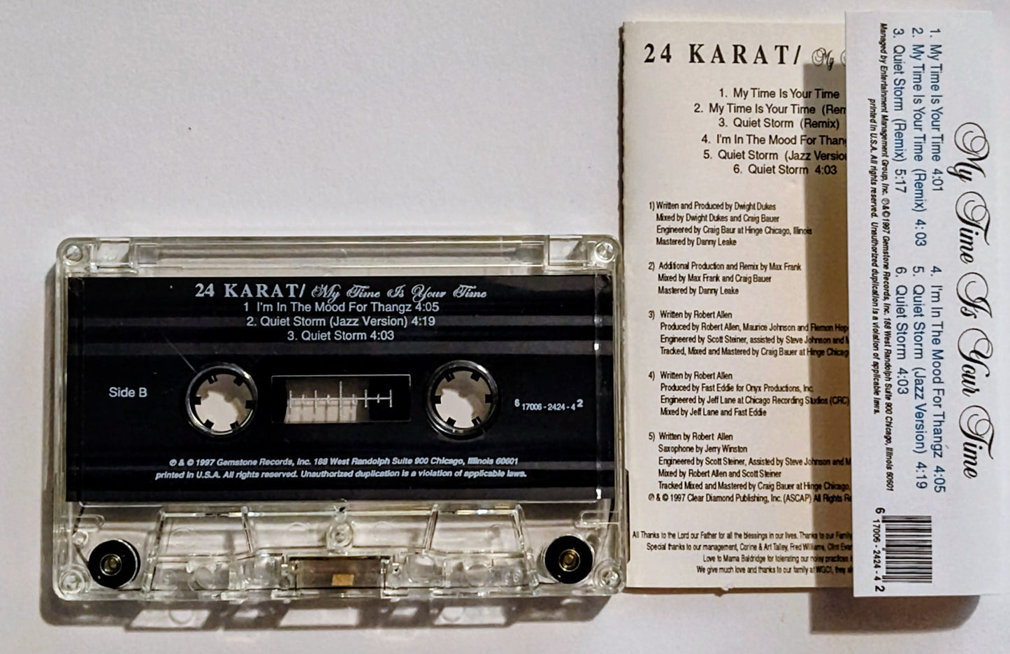 24 Karat - My Time Is Your Time" - CASSETTE TAPE VG+/NM (Torn j card; see photo)