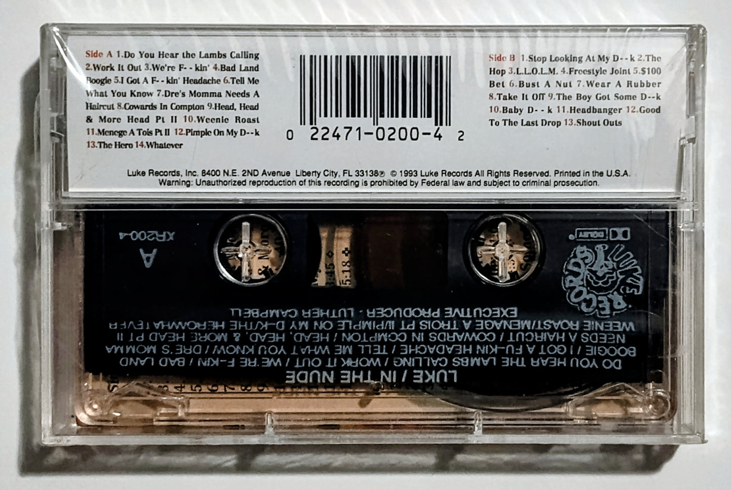 Luke - "In The Nude" - CASSETTE TAPE NM/M (Sealed; price written on cover with marker; can be removed with alcohol; crack on back of case)