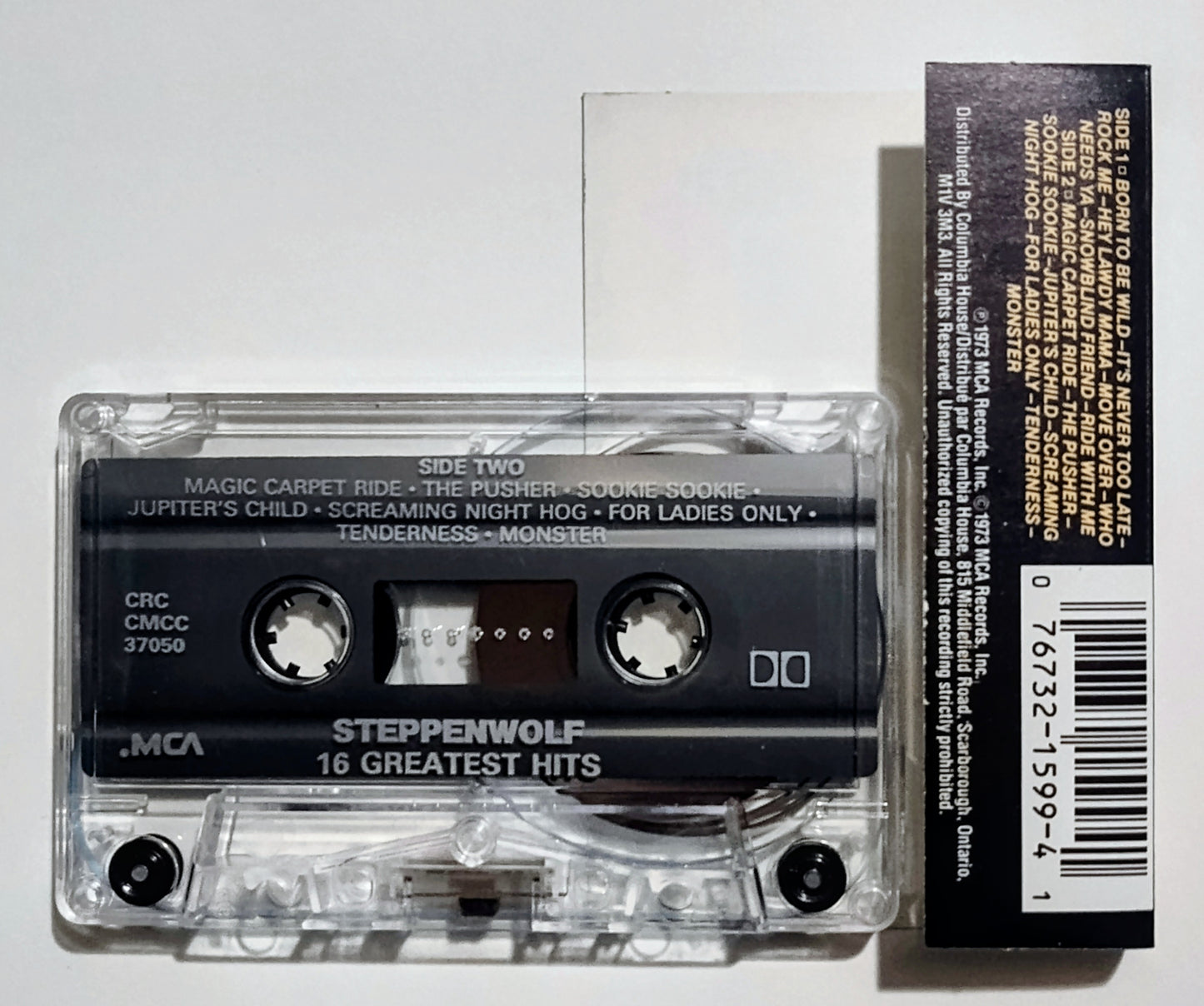 Steppenwolf - "16 Greatest Hits" - CASSETTE TAPE (Canada; clear shell; DOLBY HX PRO) VG+/VG