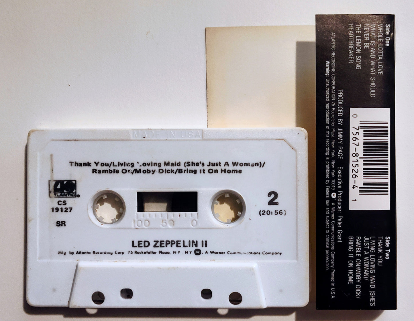 Led Zeppelin - "Led Zeppelin II" - CASSETTE TAPE (SR) VG+/G+