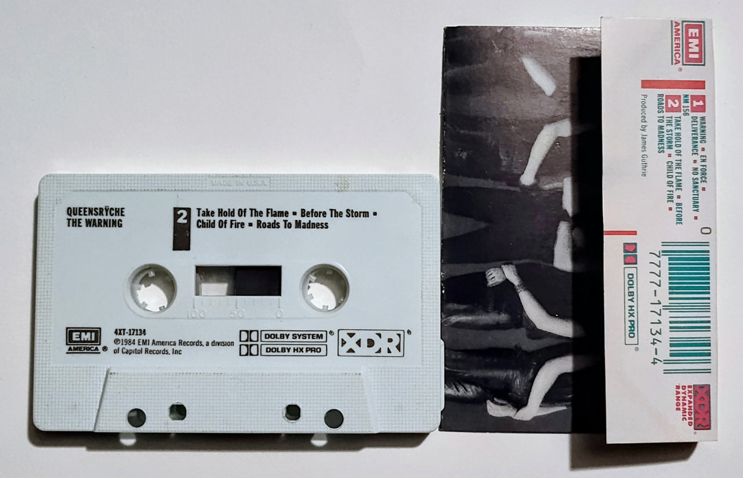 Queensryche - "The Warning" - CASSETTE TAPE G+/VG+ (Light water damage to j card)
