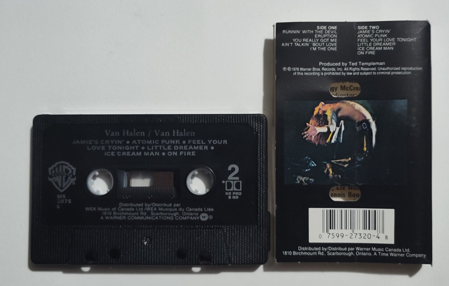 Van Halen - "Van Halen (1)" - CASSETTE TAPE (Canada; black shell; DOLBY HX PRO B NR) VG+/VG+