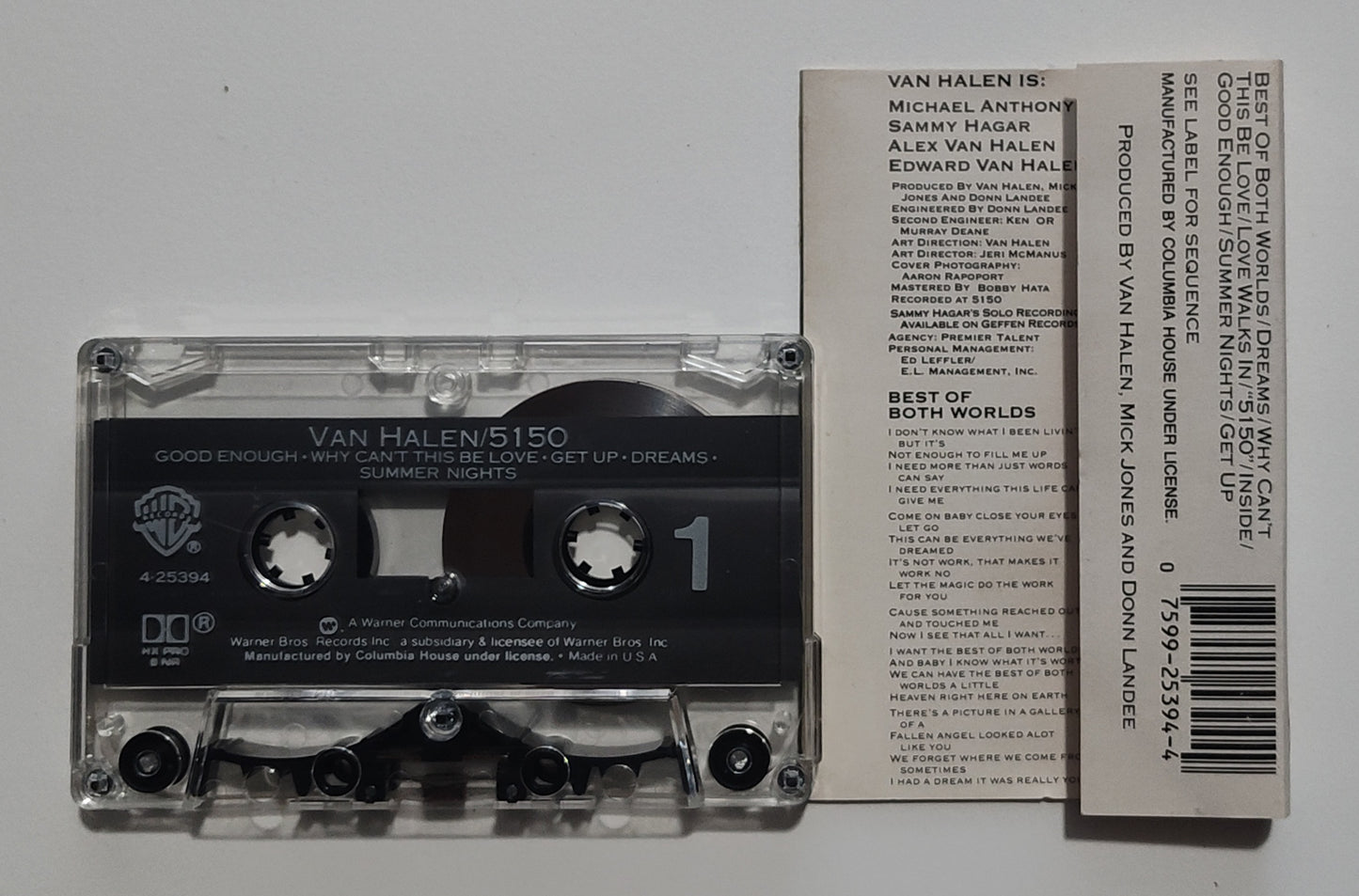 Van Halen - "5150" - CASSETTE TAPE (Columbia House; DOLBY HX PRO B NR) VG/VG