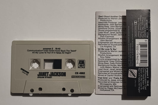 Janet Jackson - "Dream Street" - CASSETTE TAPE (Chrome; DOLBY) VG+/VG+