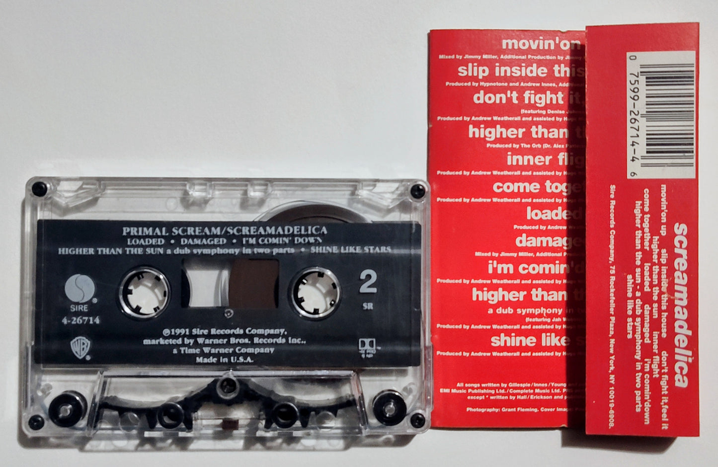Primal Scream - "Screamadelica" - CASSETTE TAPE (SR) VG/VG+