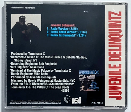 Terminator X - “Juvenile Delinquintz” - COMPACT DISC (Single) VG+/VG+