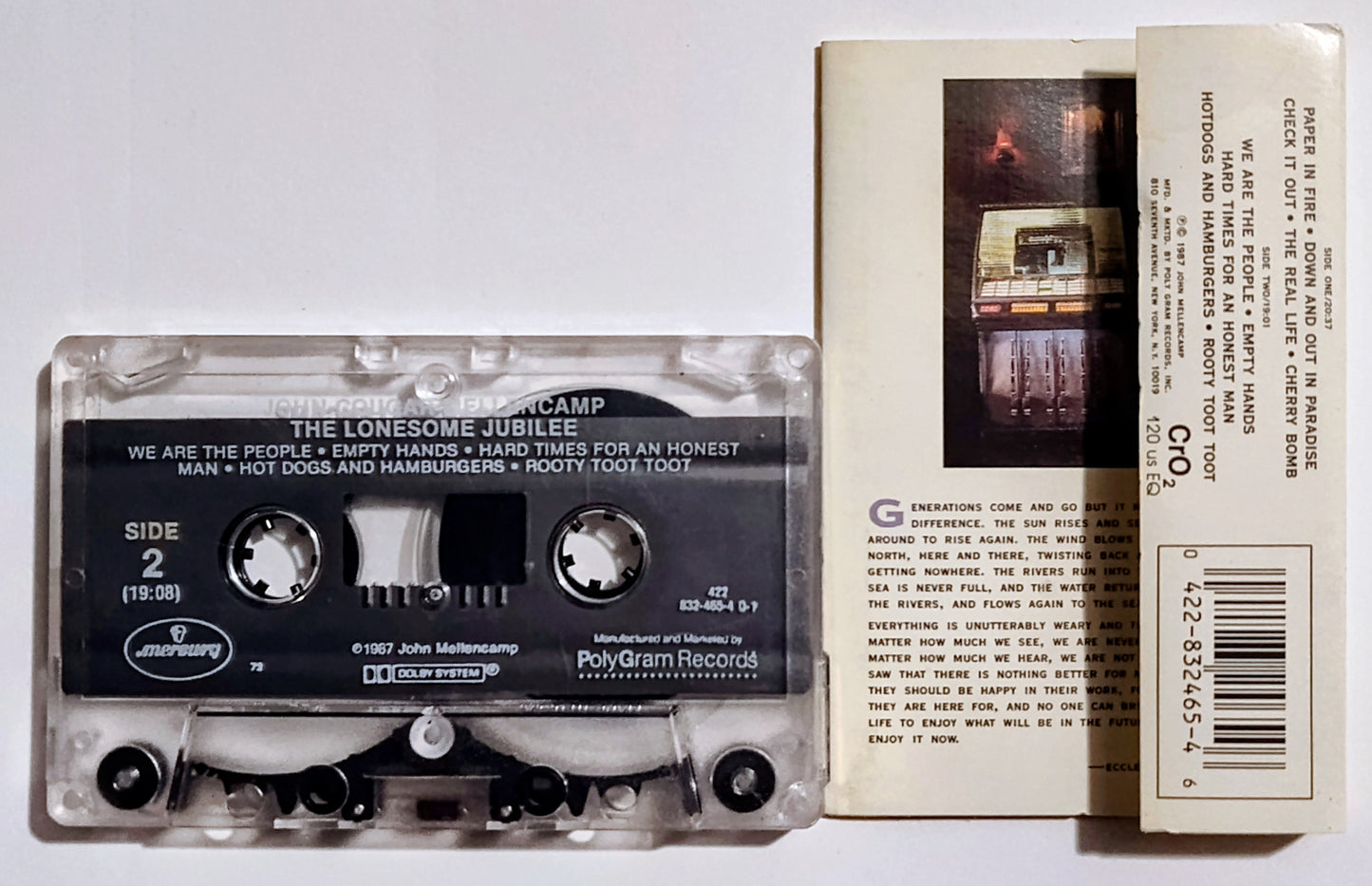 John Cougar Mellencamp - "The Lonesome Jubilee" - CASSETTE TAPE (Chrome; DOLBY) VG/VG