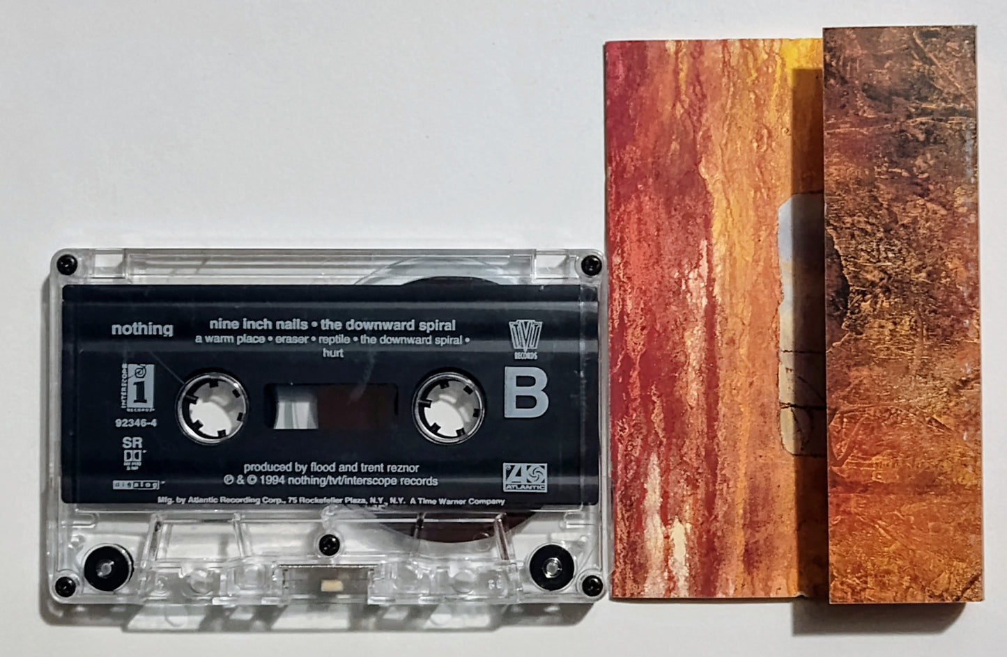 Nine Inch Nails - "The Downward Spiral" - CASSETTE TAPE VG+*/VG (*J card has Parental Advisory sticker on it. This could drop the cover to a VG if that bothers you.)