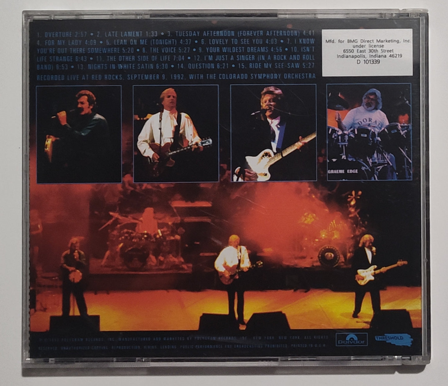 Moody Blues, The - "A Night At Red Rocks With The Colorado Symphony Orchestra" - COMPACT DISC (BMG) VG/VG
