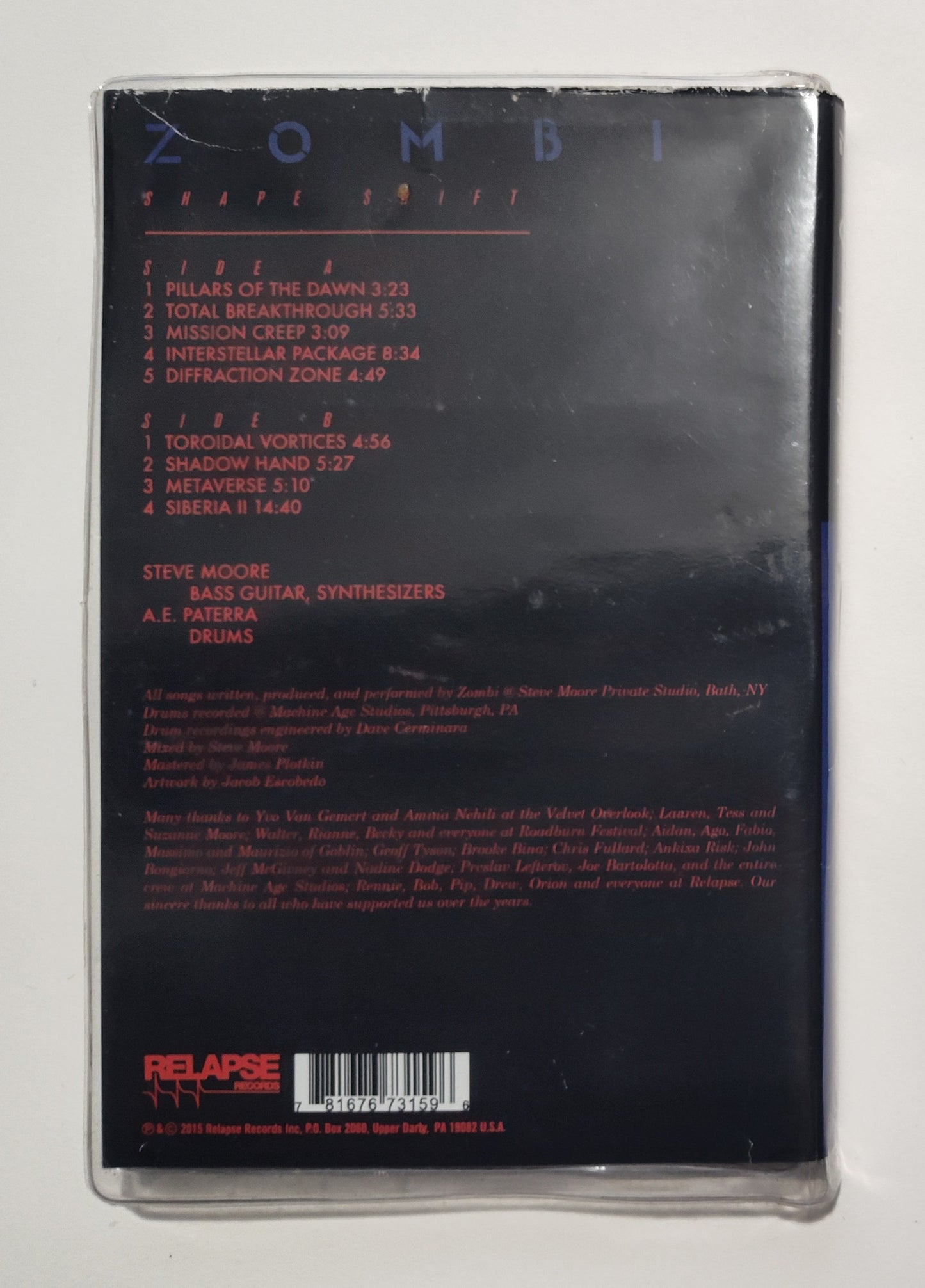 Zombi - "Shape Shift" - CASSETTE TAPE G+/NM