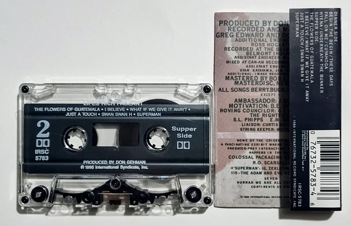 R E.M. - "Life's Rich Pageant" - CASSETTE TAPE (DOLBY HX PRO) VG+/VG+