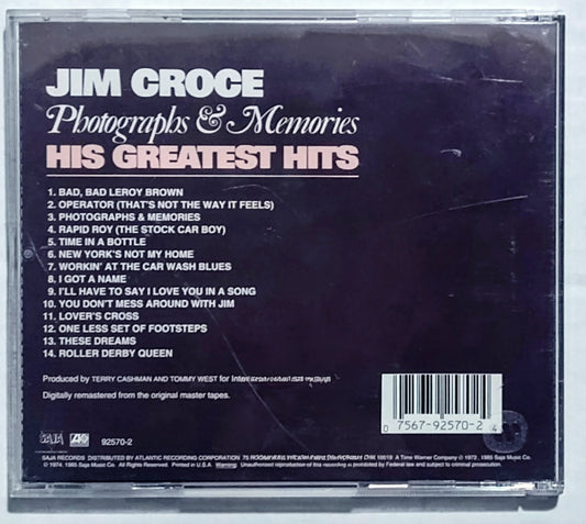 Jim Croce - “Photographs And Memories: His Greatest Hits” - COMPACT DISC VG/VG+
