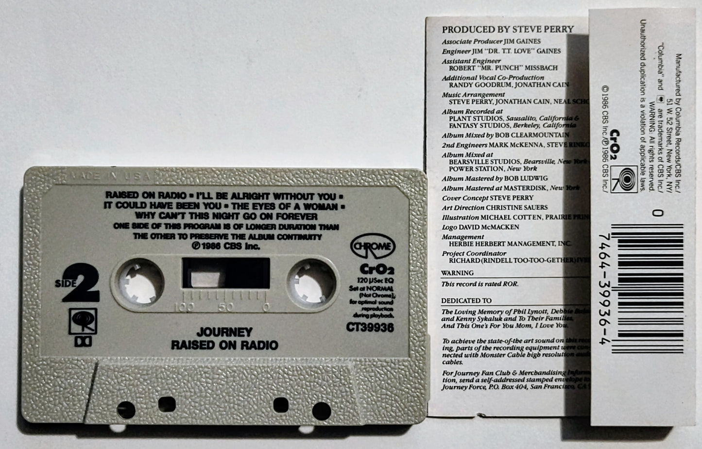 Journey - "Raised On Radio" - CASSETTE TAPE (Chrome; DOLBY) VG/VG+