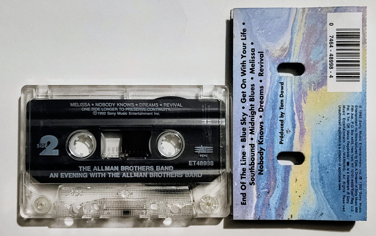 Allman Brothers Band - "An Evening With The Allman Brothers: First Set" - CASSETTE TAPE VG+/VG+