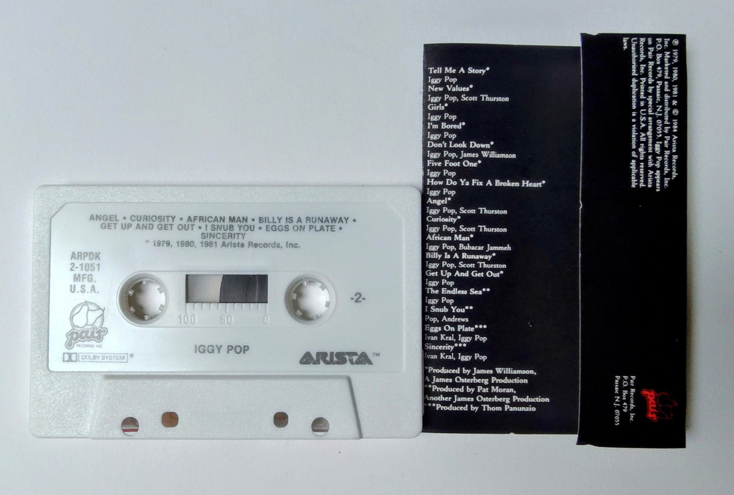 Iggy Pop - "Iggy Pop (Compilation)" - CASSETTE TAPE (DOLBY) VG+/VG+