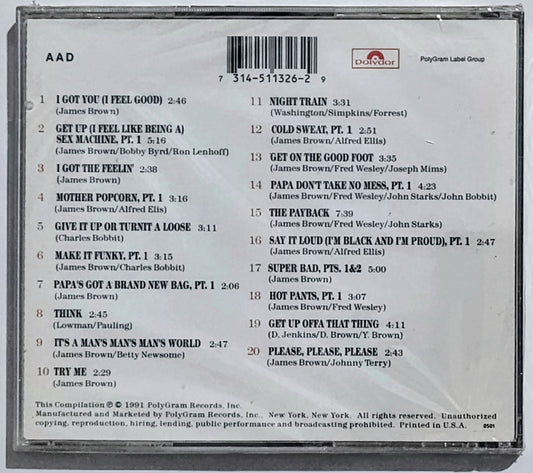 James Brown - “20 All Time Greatest Hits!” - COMPACT DISC M/M (Sealed; crinkly cellophane-not cracked!)