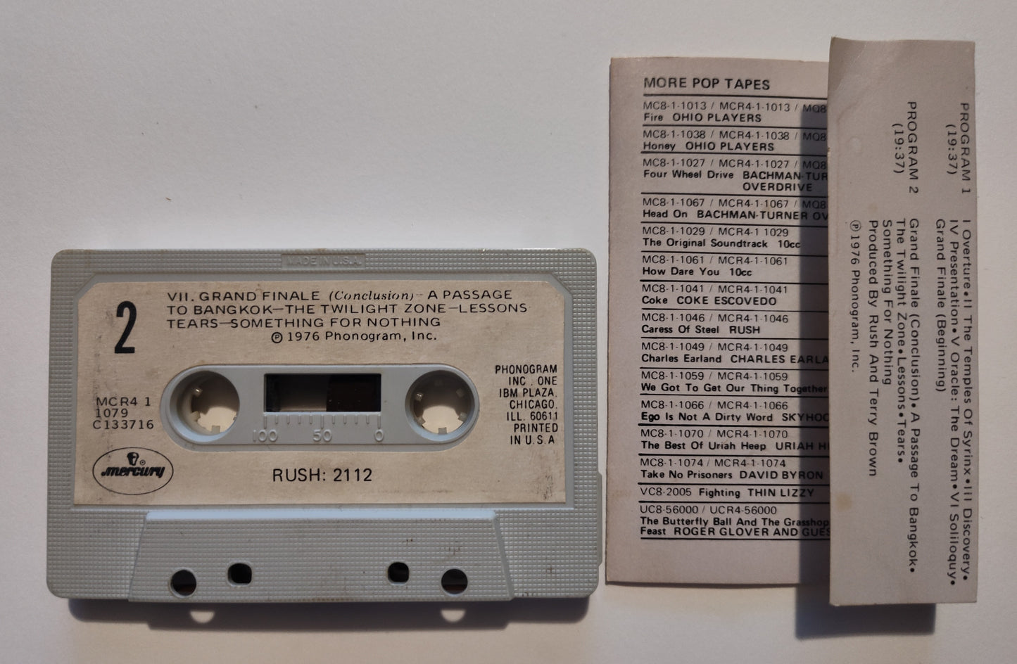 Rush - "2112" - CASSETTE TAPE VG/G+