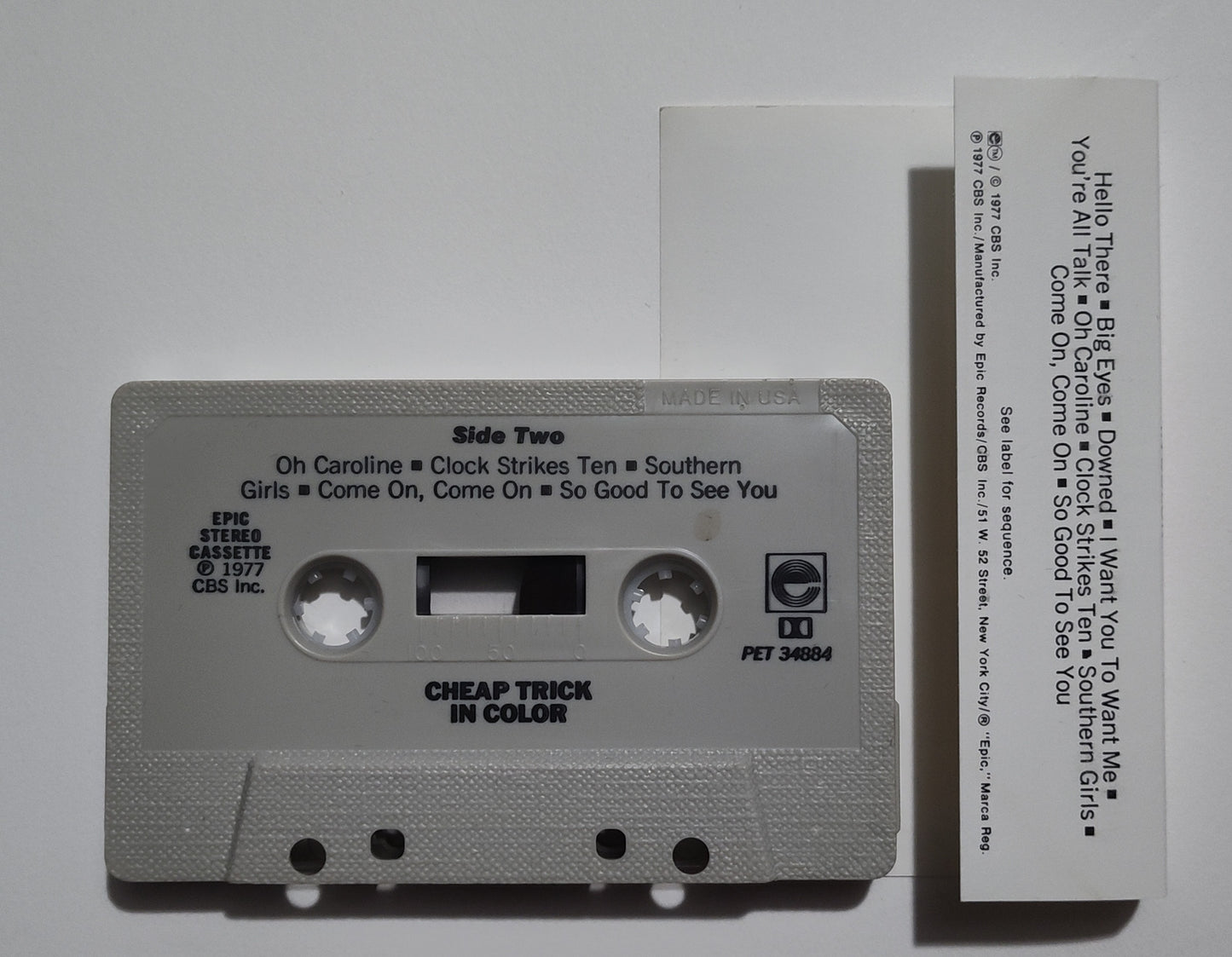 Cheap Trick - "In Color" - CASSETTE TAPE (DOLBY) VG+/VG+