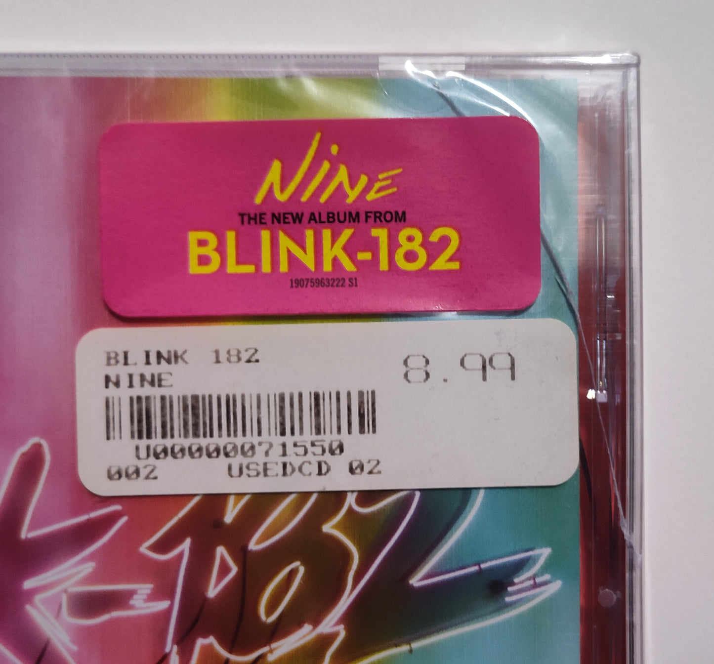 Blink 182 - "Nine" - COMPACT DISC VG+/M (Sealed; tiny drill hole in spine; cracked cover)
