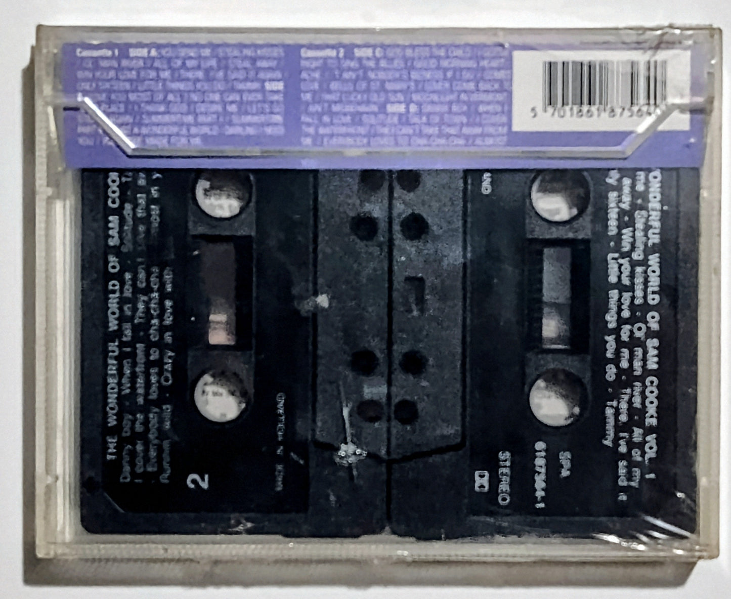 Sam Cooke - "The Wonderful World Of Sam Cooke" - CASSETTE TAPE (2x) NM/M (Sealed; small tears in cellophane)