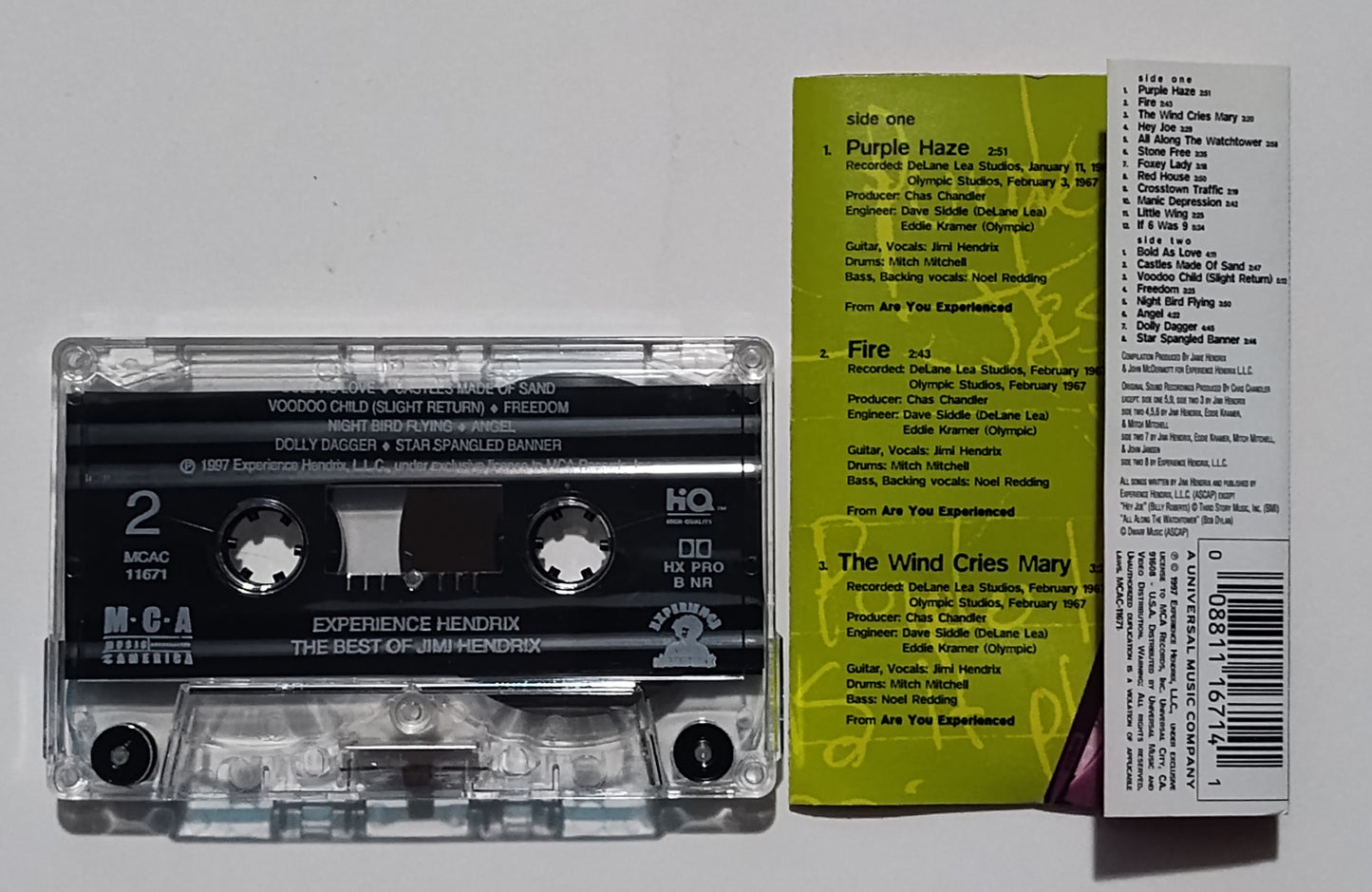 Jimi Hendrix - "Experience Hendrix: The Best Of Jimi Hendrix" - CASSETTE TAPE VG+/VG+