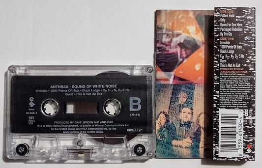 Anthrax - "Sound Of White Noise" - CASSETTE TAPE (SR; DIGalog; DOLBY HX PRO) VG+/VG